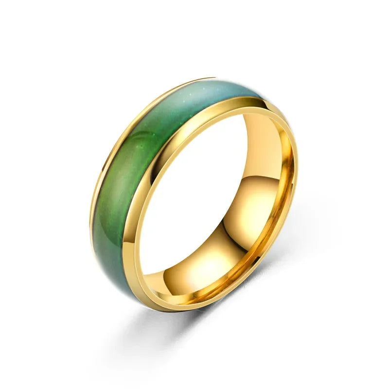 6MM Changing Color Stainless Steel Rings For Women Mood Emotion Feeling Temperature Ring Men Couples Fashion Jewelry Gift Vera Lux