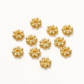 20pcs 14K 18K Gold Color Daisy Spacer Beads Mini Brass Spacer Beads Charms Pendants for DIY Bracelet Necklace Jewelry Making Vera Lux