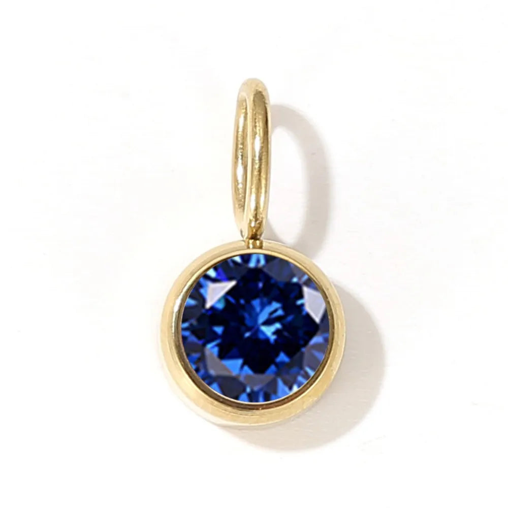 12 Color Birthstone Pendant Month Zirconia for Necklace Color Stone DIY Charms Accessories Birthday Gift Jewelry Vera Lux
