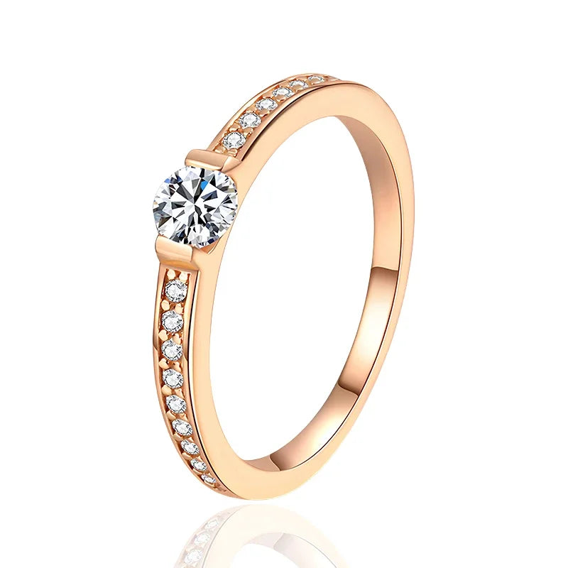 NeeTim 0.3ct D Color Moissanite Eternity Band Ring 925 Sterling Silver with Rose Gold Plated Wedding Rings For Women Jewelry Vera Lux