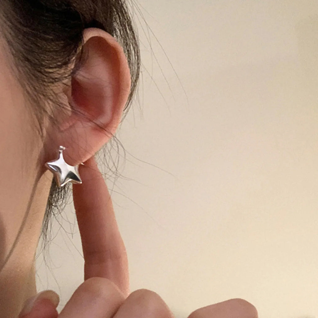 925 Sterling Silver Vintage Simple Star Earrings For Women Trendy Earring Jewelry Prevent Allergy Party Accessories Gift Vera Lux