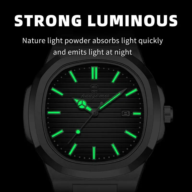 PAAZOMU Business Casual Quartz Wristwatch Men Waterproof Luminous Hands Classic Durable Strap Fashion Watch for Work Daily Life Vera Lux