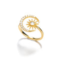 Zircon Star Moon Rings For Women Gold Color Stainless Steel Geometric Star Moon Ring Engagement Wedding Christmas Jewelry Gift Vera Lux