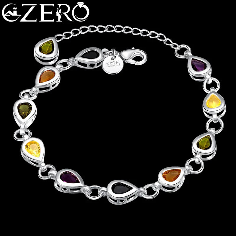 Wholesale 925 Sterling Silver Noble Charm Bracelets Zircon Chain Crystal Jewelry Fashion for Women Wedding Lady Cute Vera Lux