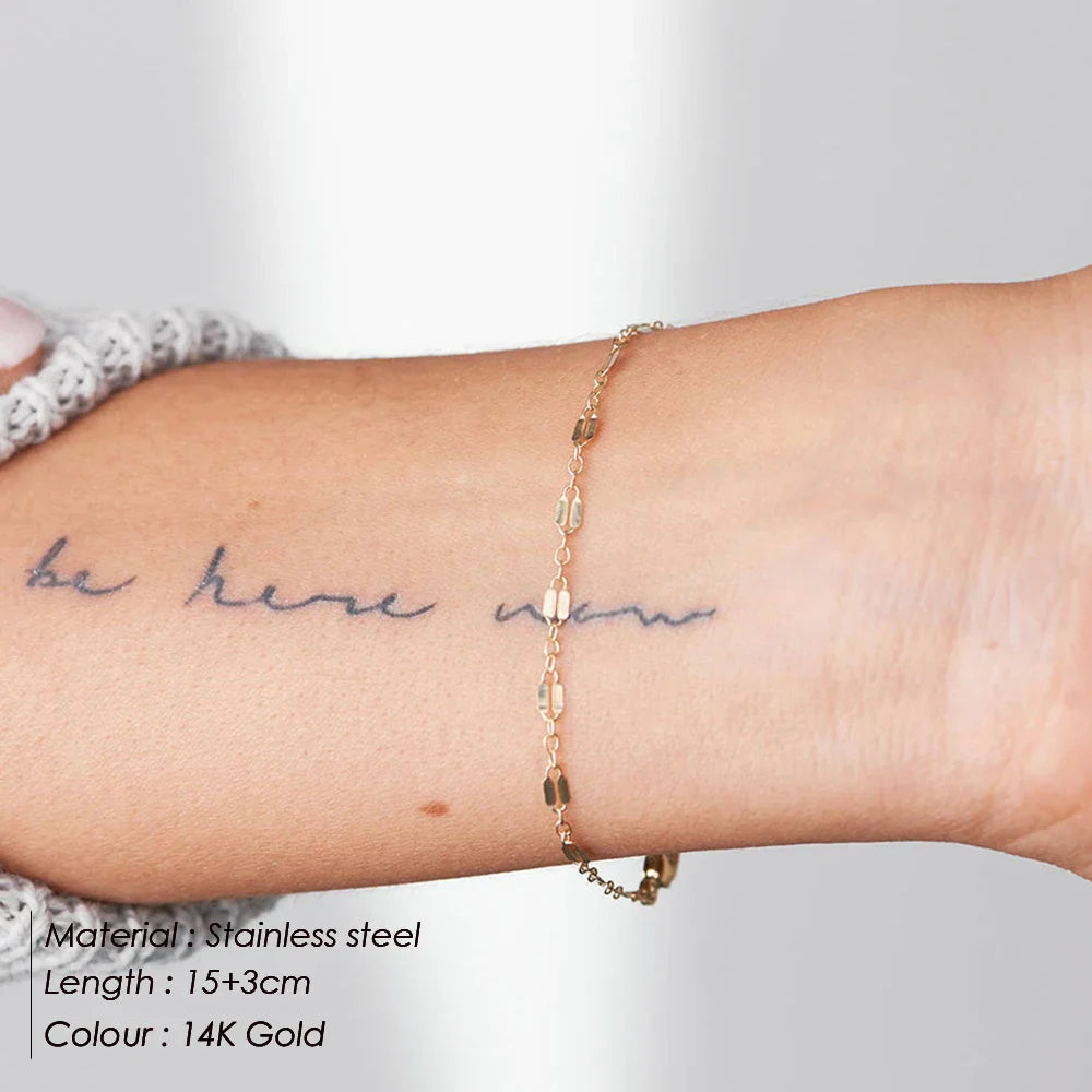 Adjustable Gold Color Stainless Steel Chain Bracelets for Women Wholesale Stainless Steel Jewelry Women Bracelets Vera Lux