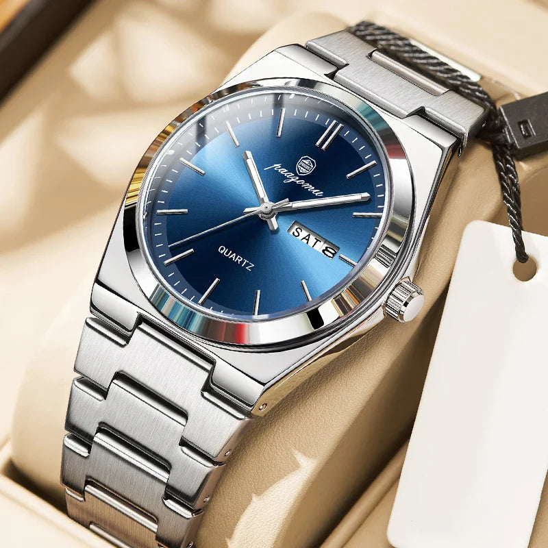 PAAZOMU Ultra Thin Quartz Watch Men Women Minimalist Style Waterproof Luminous Wristwatch Comfortable Strap Daily Office Gift Vera Lux