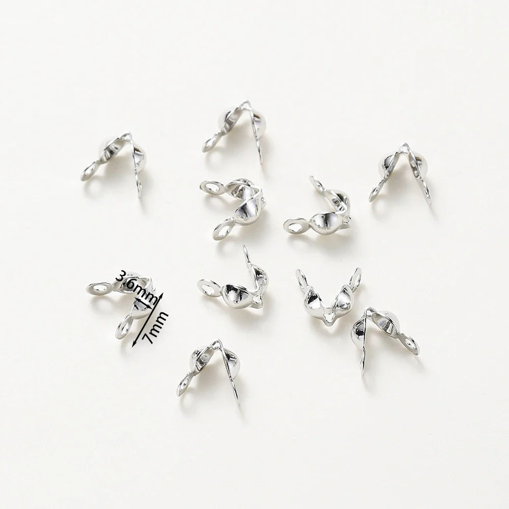14K 18K Real Gold Plated Double Hole End Clasp Beads Open Cover Crimp Connector Beads For DIY Jewelry Making Necklace Component Vera Lux