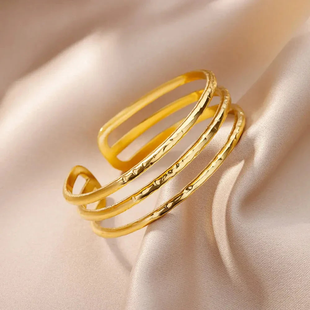 Stainless Steel Bangles Bracelet for Women Gold Plated Luxury Multi-layer Bracelets 2023 Free Shipping Jewelry pulseras mujer Vera Lux