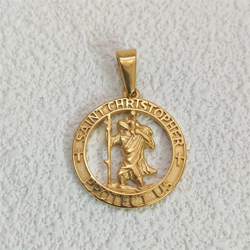 Trendy Rose Cross Design 18K Gold Plated Stainless Steel Pendants For Woman Man Vera Lux