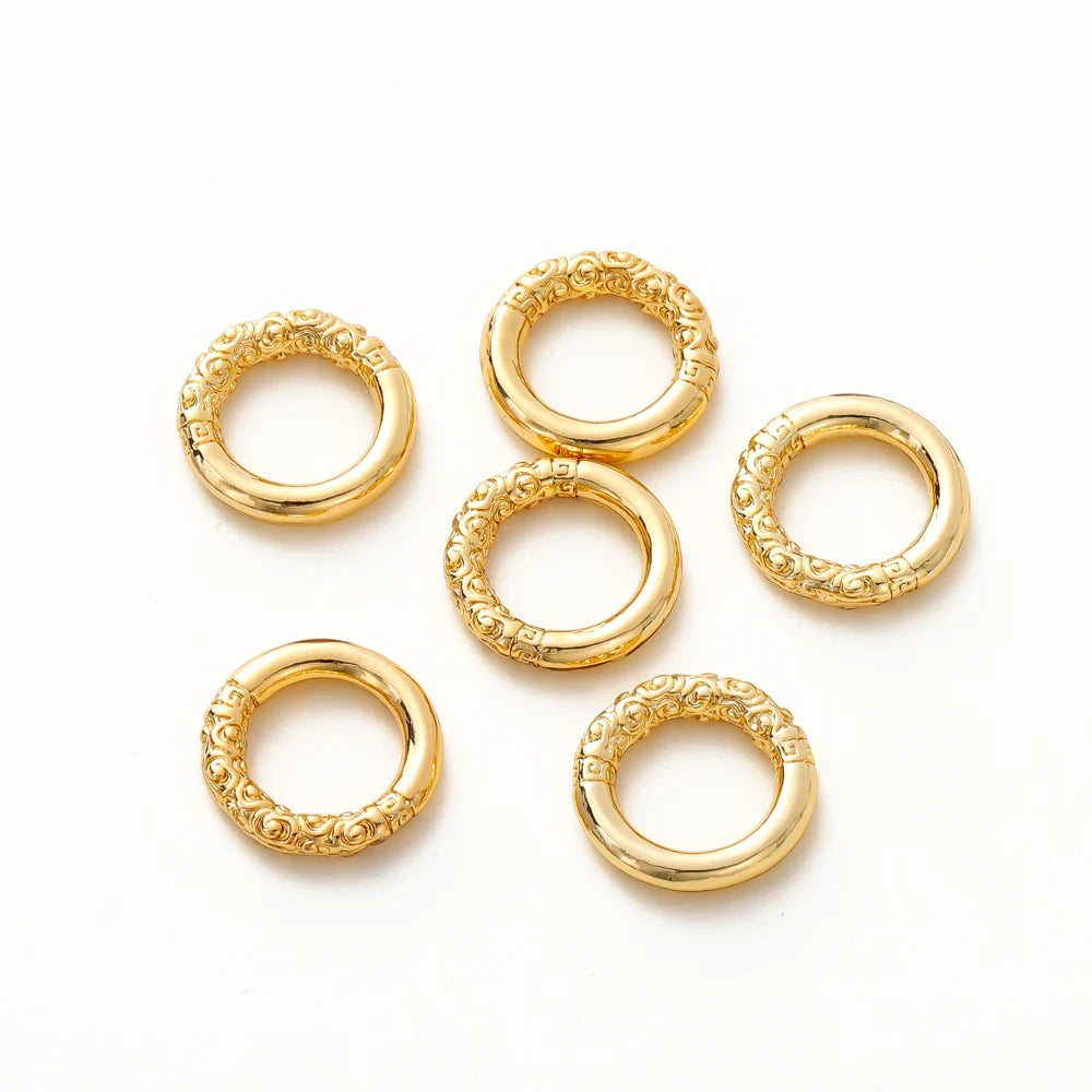 10pcs/lot 18K Gold Plated Large Round Metal D Ring Buckles Clasp Web For Leather Belt Bags Garment DIY Crafts Jewelry Making Vera Lux
