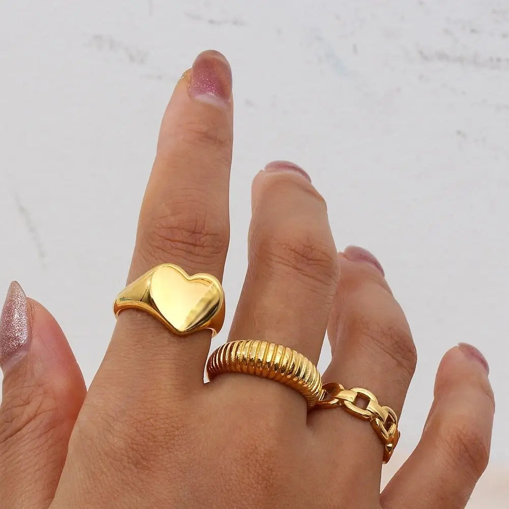 Romantic Stainless Steel Ring for Woman Heart Shaped Birthday Gift Wedding Rings Luxury Quality Jewelry Wholesale Dropshipping Vera Lux