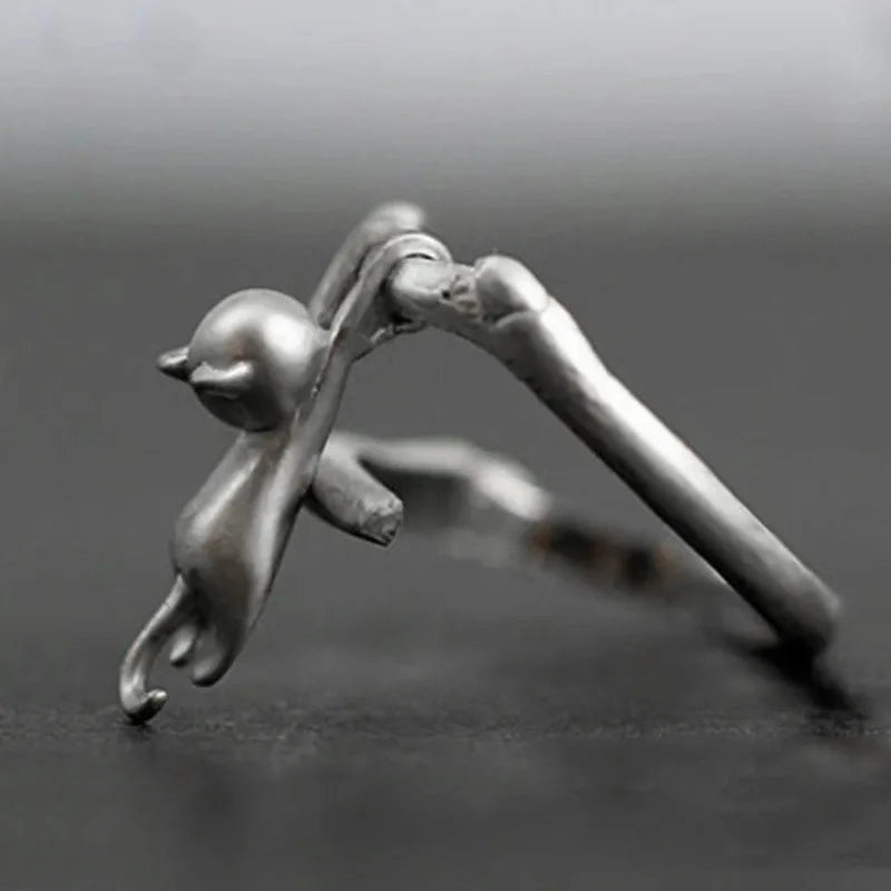 925 Sterling Silver Cat Branch Adjustable Rings For Women Wedding High Quality Jewelry Accessories Jewellery Argent 925 Vera Lux