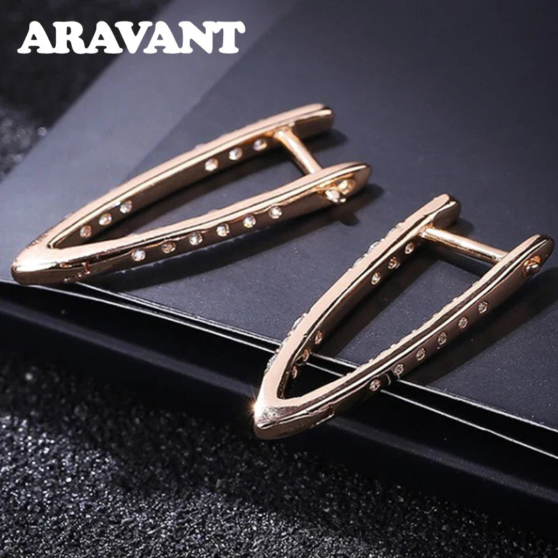 Aravant 925 Silver 18K Gold Cubic Zirconia Hoop Earrings For Women Fashion Jewelry Vera Lux