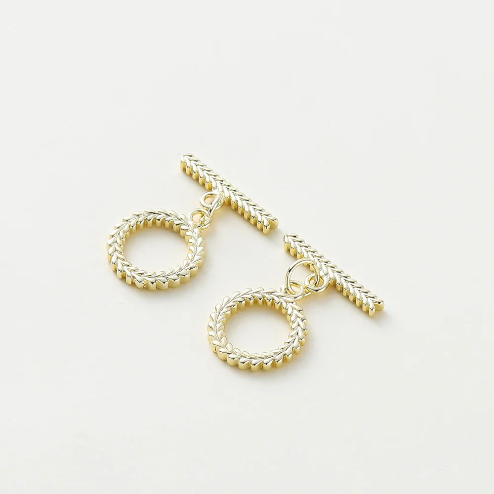 4 Sets 14K/18K Gold Color Plated Brass O Toggle Clasps Connector for DIY Bracelet Necklace Jewelry Making Findings Accessories Vera Lux