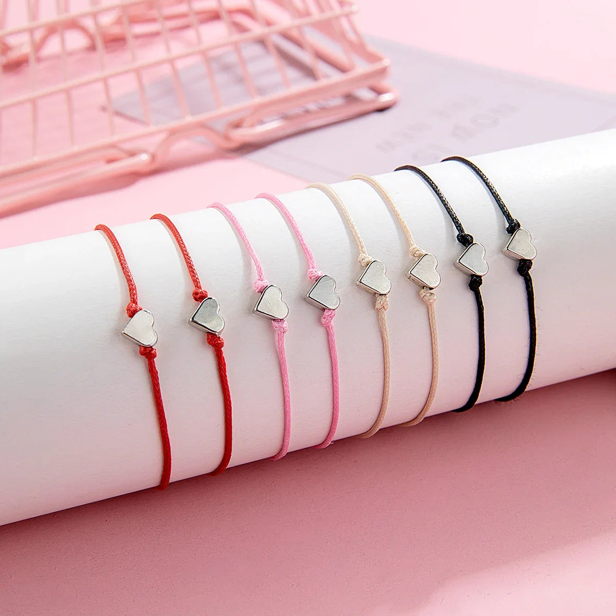 2 PCS Vintage Card Set Simple and Fashionable Popular Copper Love Adjustable Friendship Bracelet Valentine's Day Jewelry Vera Lux