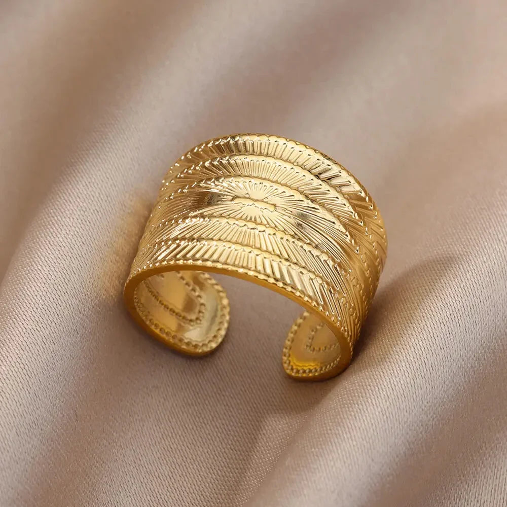 Anti-Stress Rotating Beads Rings for Women Men Gold Color Stainless Steel Double Smooth Beads Finger Ring Party Jewelry Gift Vera Lux