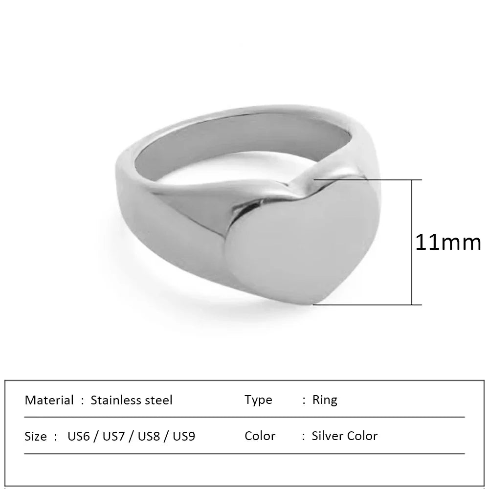 Romantic Stainless Steel Ring for Woman Heart Shaped Birthday Gift Wedding Rings Luxury Quality Jewelry Wholesale Dropshipping Vera Lux