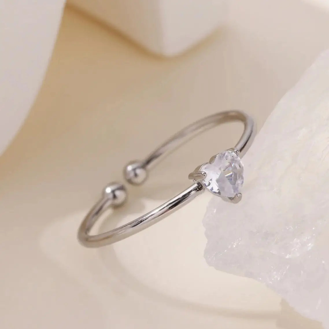 Fashion Zircon Heart Birthstone Rings For Women Stainless Steel Gold Color Birthstone Ring  Aesthetic Wedding Jewelry Gift Vera Lux