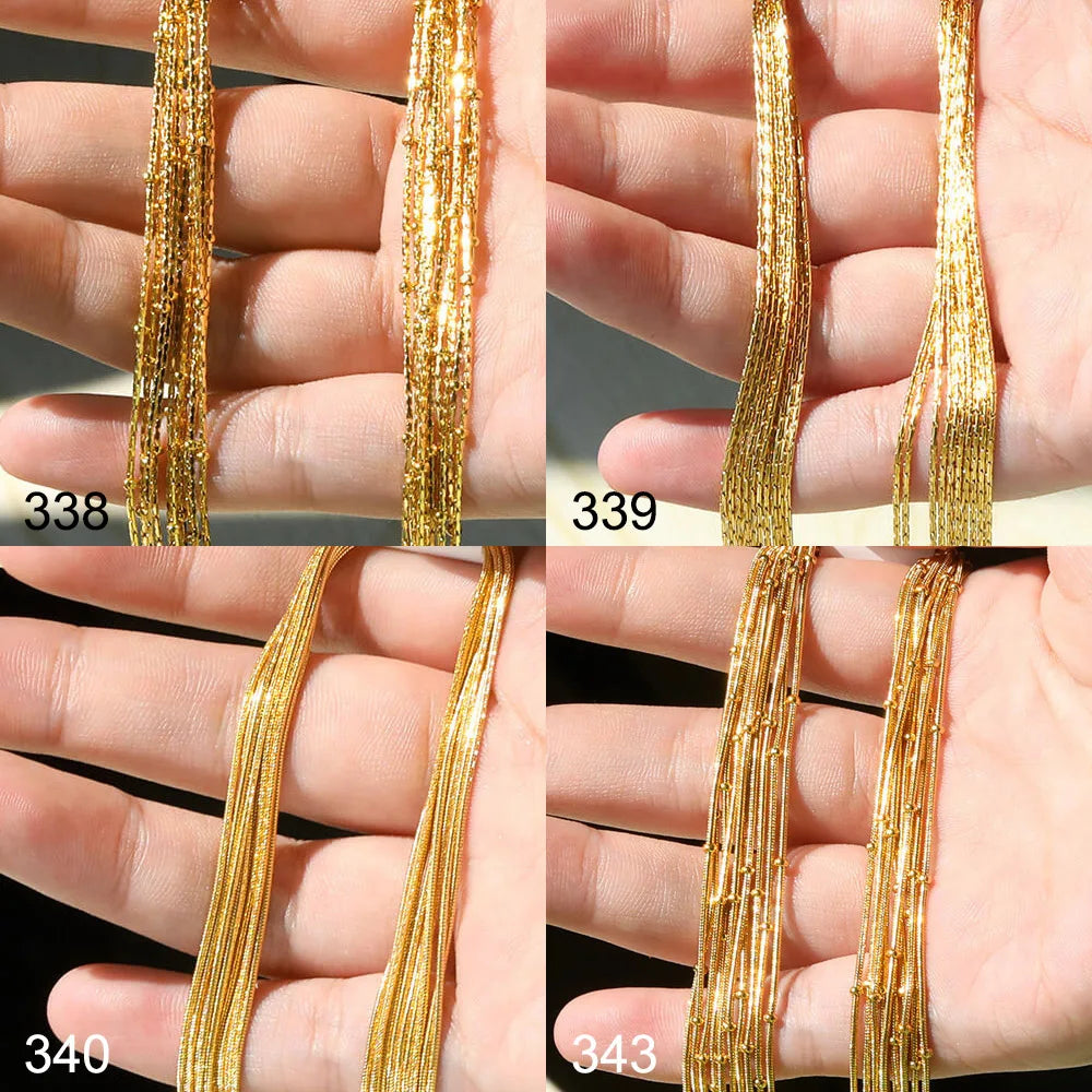 10pcs/Lot 45cm Stainless Steel Golden/Silvery Color 304 Chains Necklace Women Jewelry Making Accessories DIY Handmade Supplies Vera Lux