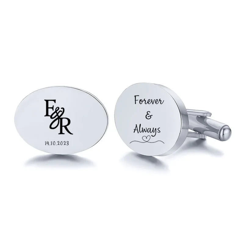 Personalized Man Cufflinks Stainless Steel Shirt Cuff Button Custom Wedding Gifts Mens Cufflinks Vera Lux