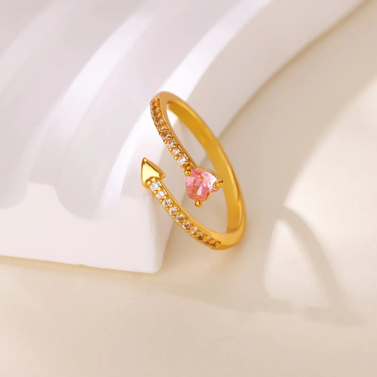 Fashion Pink Heart Zircon Rings for Women Gold Color Stainless Steel Imitation Pearl Ring Elegant Aesthetic Wedding Jewelry Gift Vera Lux