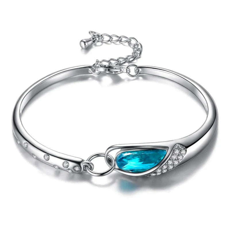 1pcs Blue Gemstone Bracelet Exquisite And Minimalist Style Lightweight Adjustable Chain Women's Daily Accessories Bracelet Vera Lux