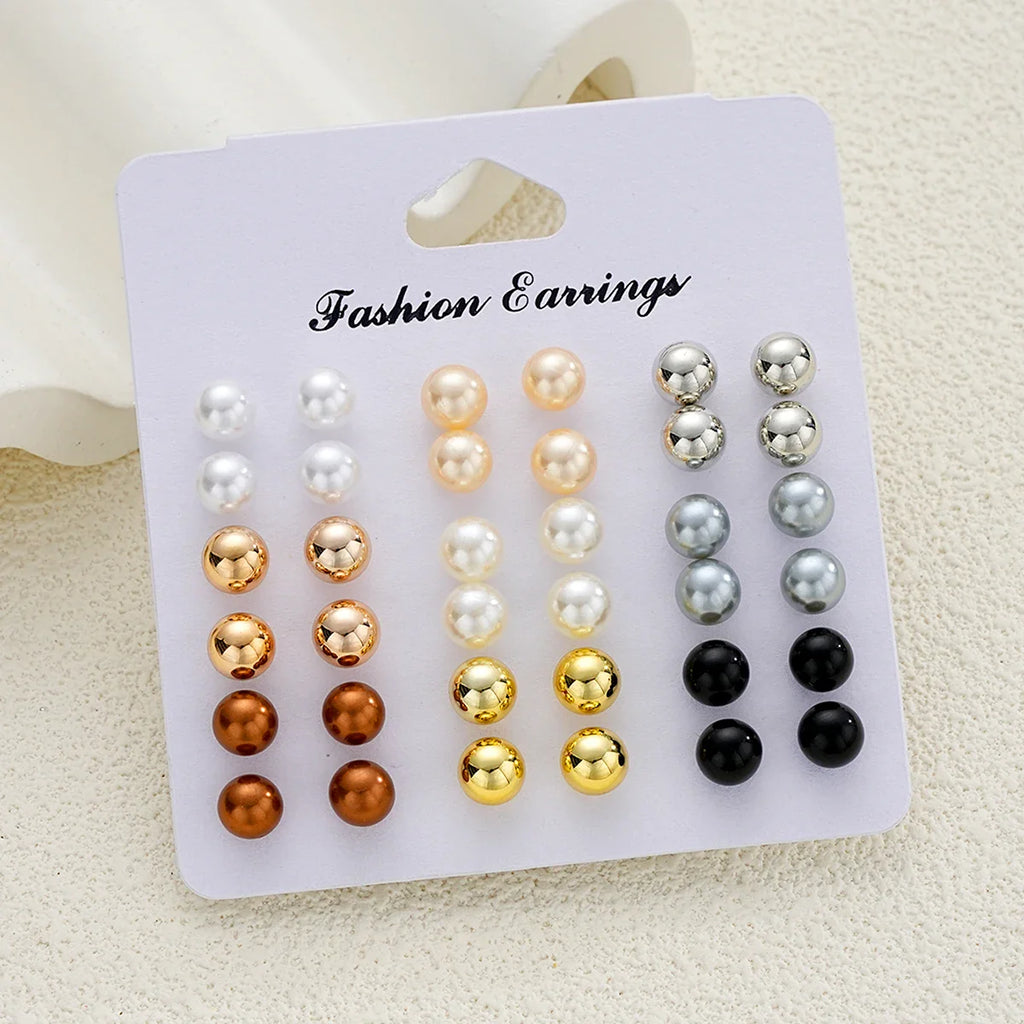 83pcs Elegant Pearl Geometric Earrings Necklace Bracelet Ring Jewelry Set For Women Heart Butterfly Star Daily Party Jewelry New Vera Lux