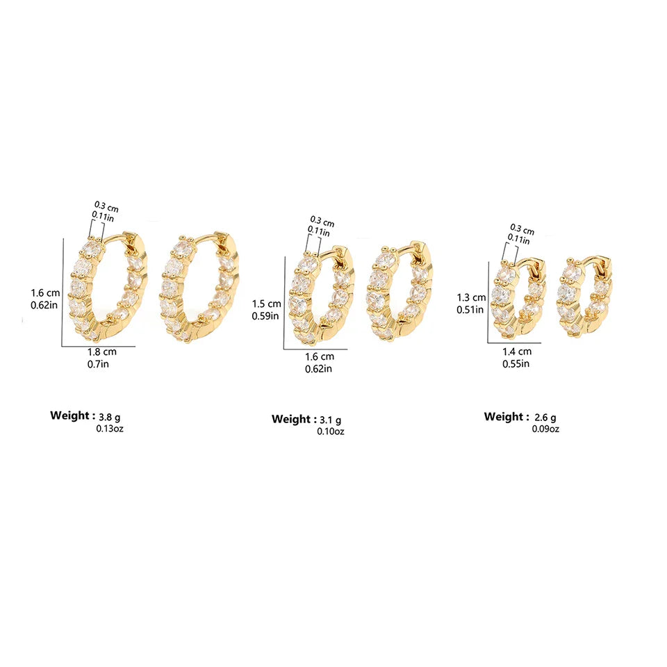 Yupsk 6pcs Shiny Zircon Ear Rings White Gold Color Huggie Cartilage Piercing Ear Cuff Tiny Earring for Women Men Jewelry Gift Vera Lux