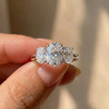 925 Sterling Silver Classic Sparkling Oval Zircon Rings For Women High Quality Wedding Party  Trendy Jewelry Anniversary Gift Vera Lux