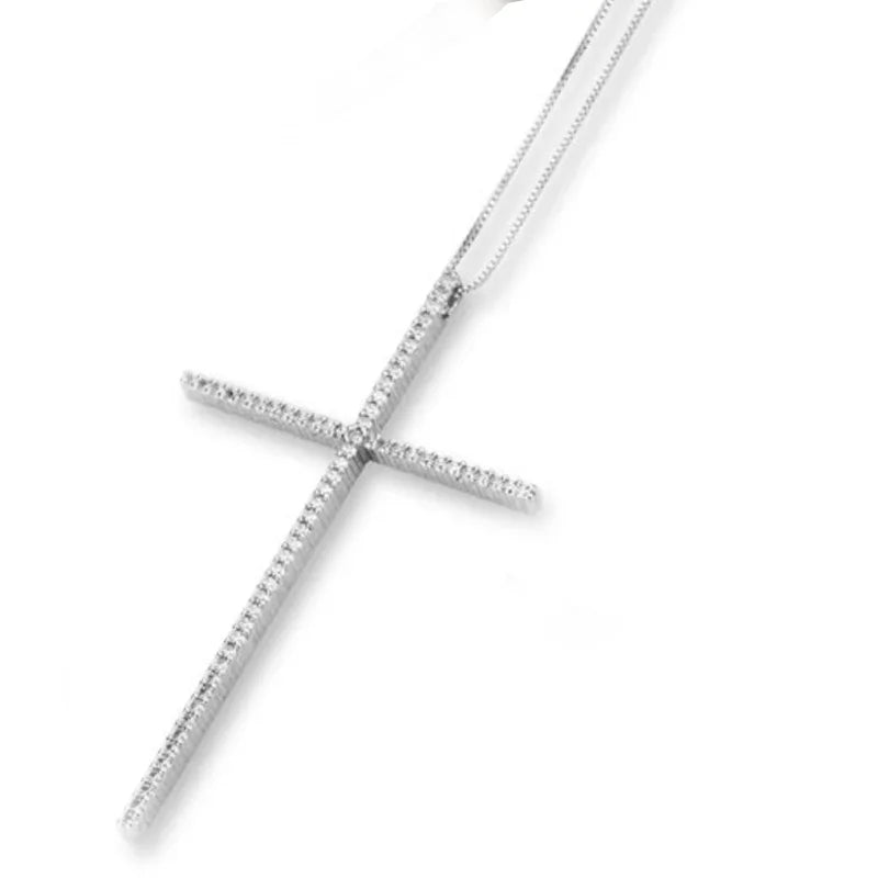 1pcs Slender Cross Pendant Necklace Fashion Trend Hip Hop Punk Style Necklace Religious Elements Prayer Jewelry Vera Lux