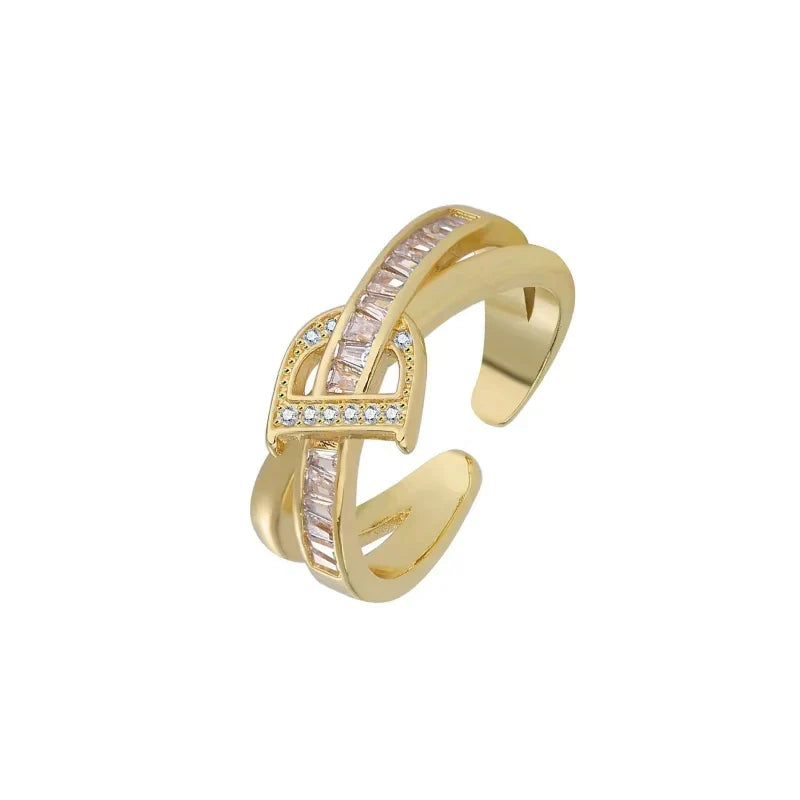 Korean Punk Cubic Zirconia adjustable ring for Women Office Party Friends Gifts Jewelry Accessories Vera Lux