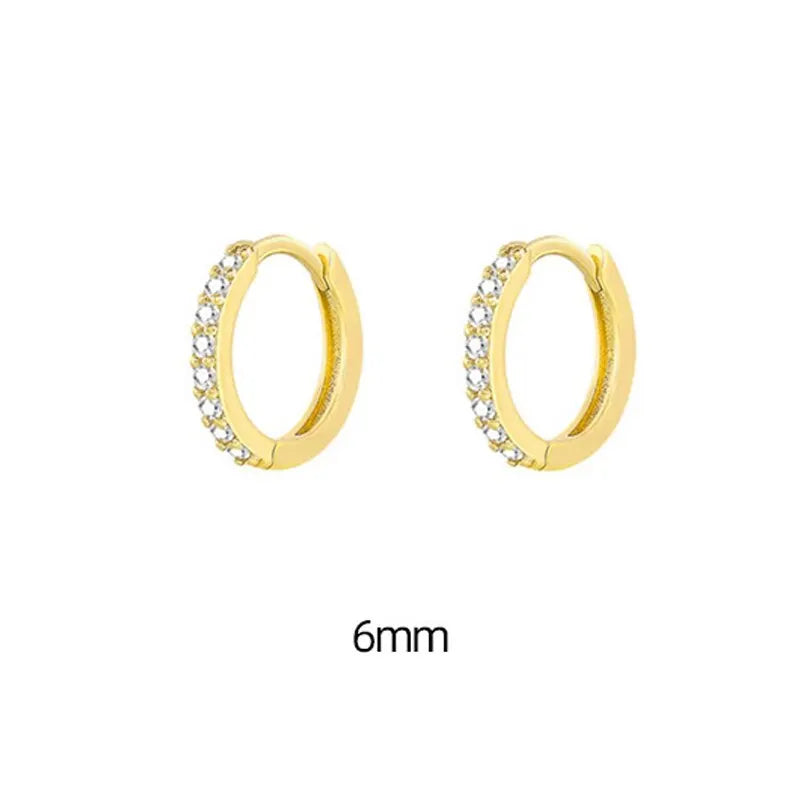 1 Pair Minimal Exquisite Hoop Crystal Zirconia Small Huggie Thin Cartilage Earring For Women Helix Tragus Piercing Jewelry Vera Lux