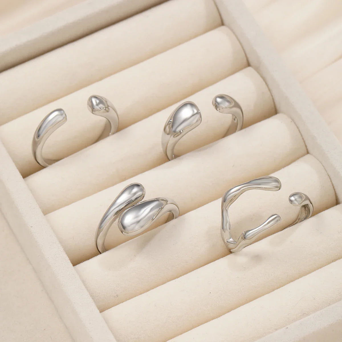 14Pcs/Set Vintage Smooth Open Rings Set for Women Geometric Creative Irregular Gold Color Finger Rings Trendy Daily Jewelry Gift Vera Lux