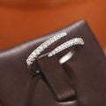 925 Sterling Silver Trendy Circle Finger Rings for Women Dazzling CZ Adjustable Ring Daily Wear Stackable Accessory Fine Jewelry Vera Lux