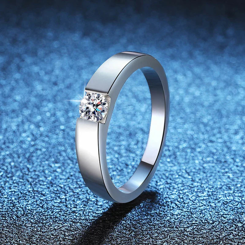 NeeTim 4mm D Color Moissanite Ring for Couple Women Men 925 Sterling Silver Lab Diamond Engagement Wedding Rings Jewelry Bands Vera Lux