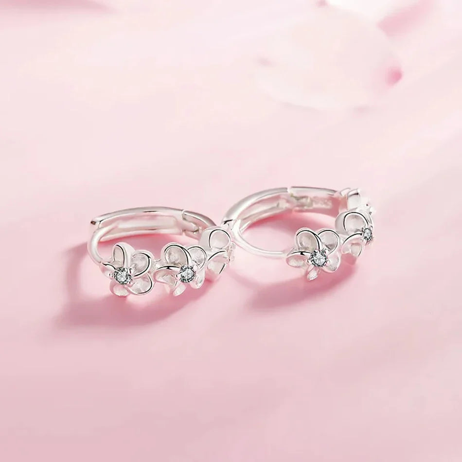 925 Sterling Silver Hoop Earrings With Sweet Flower Design Great For Everyday Wear Holidays And Gifts Vintage Bohemian Style Vera Lux