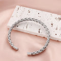 1Pcs Titanium Steel Woven Bangle Trendy And Minimalist Style Steel Wire Braided Adjustable C-shaped Opening Bracelet Vera Lux