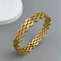 New honeycomb hollow gold-plated stainless steel bracelet, high quality waterproof silver bracelet, couple jewelry Vera Lux
