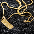 1pcs Rectangular Gold Bar Necklace Pendant Trendy And Exquisite Men's Necklace Daily Party Wear Matching Accessories Vera Lux