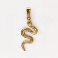 Stainless Steel Snake Pendant Necklace - 18K Gold Plated Simple Design dijes de acero inoxidabl, Animal Jewelry for Men & Women Vera Lux
