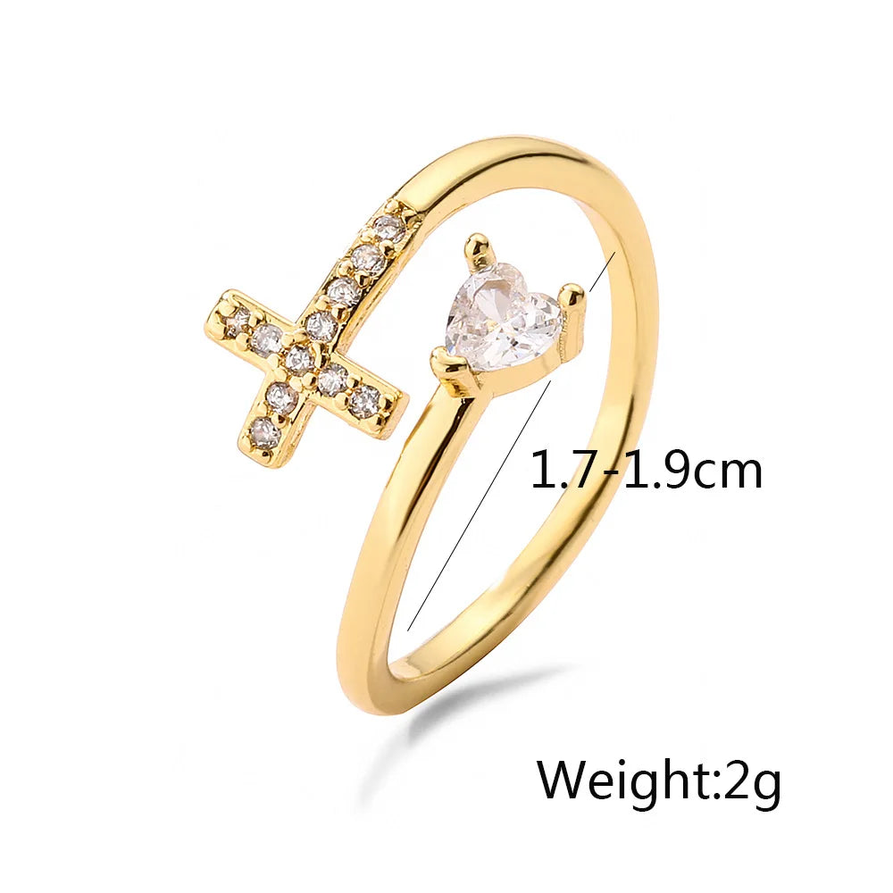 NEWBUY 2026 New Fashion Clear Shiny CZ Zircon Cross Evil Eye Rings For Women Girl Finger Accessories Party Jewelry Gift Vera Lux