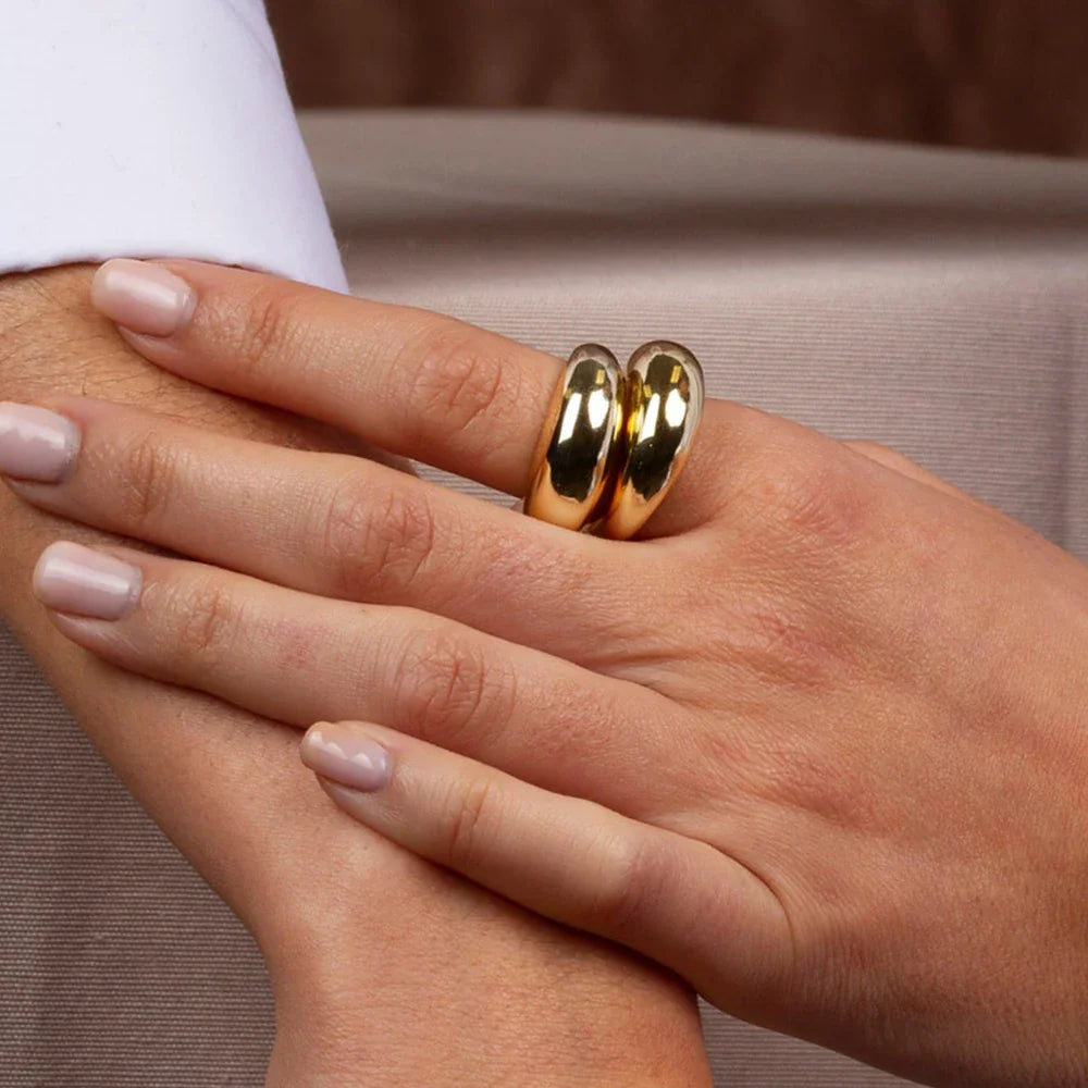 COLALA Waterproof Fashion Simple Stainless Steel Rings for Women Arc Rings Jewellery No fading Geometric Ring Size 5 6 7 8 Vera Lux