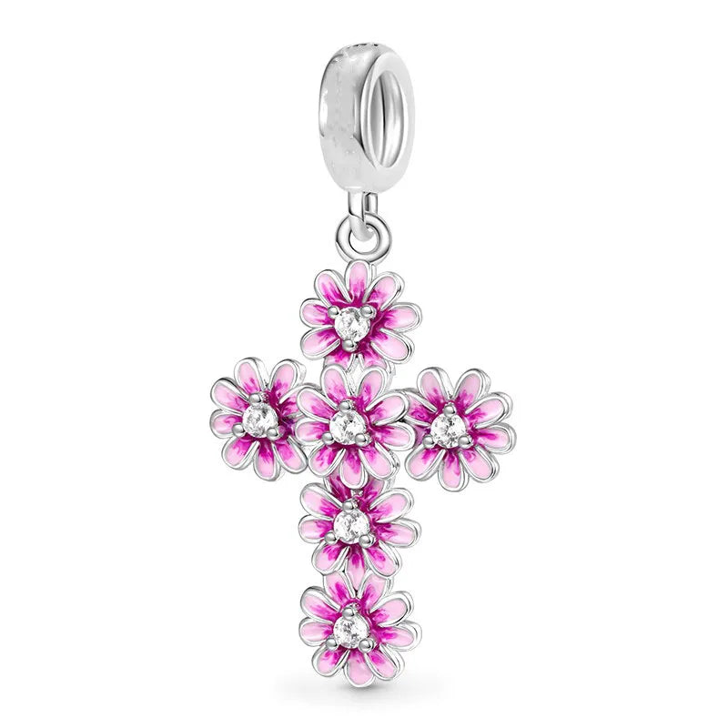 2026 925 Silver Flower, Butterfly, Highland Cow, Motorcycle Pendant Fit European Original Bracelet DIY Jewelry Exquisite Jewelry Vera Lux