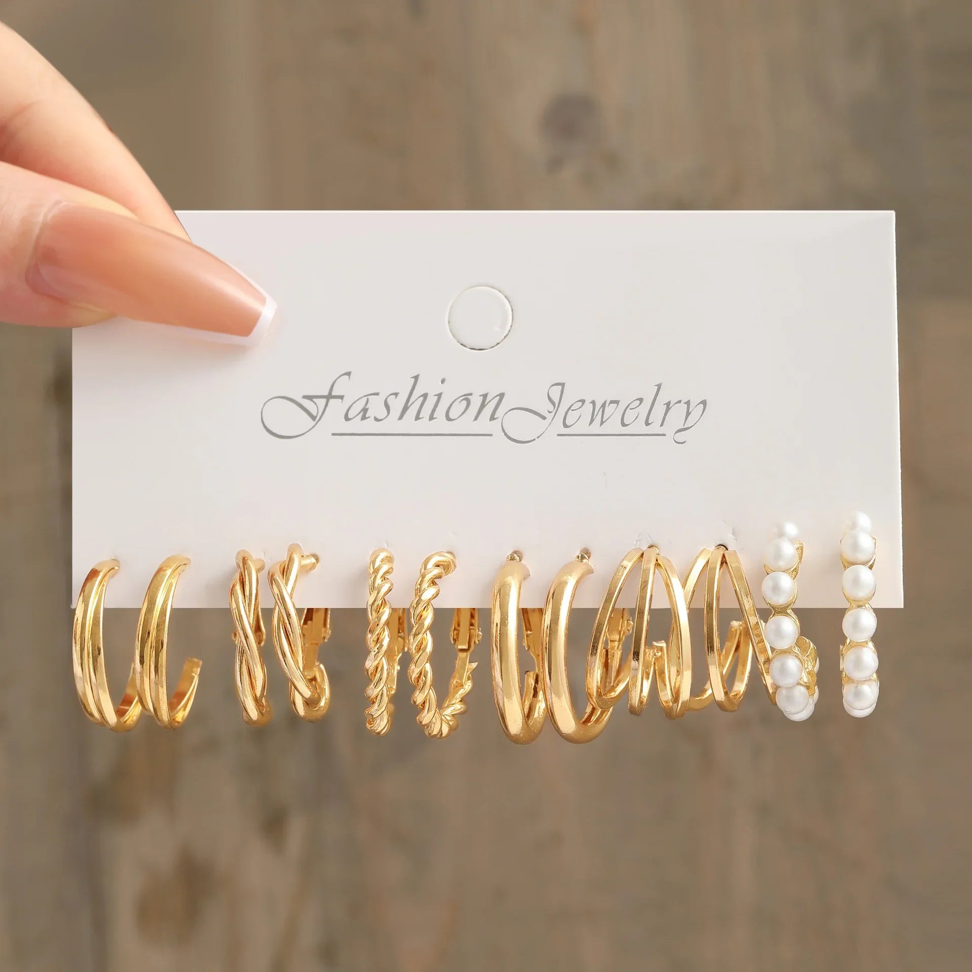 48 Pcs Boho Big Circle Hoop Earring Sets for Women Gold Color Bohemia Vintage Pearl Earring Heart Zircon Ear Studs Jewelry Gifts Vera Lux