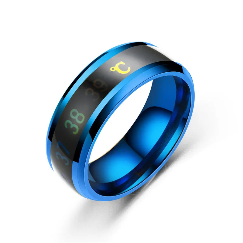Temperature Couple Ring Titanium Steel Mood Emotion Feeling Intelligent Sensitive Rings for Women Men Fashion Waterproof Jewelry Vera Lux