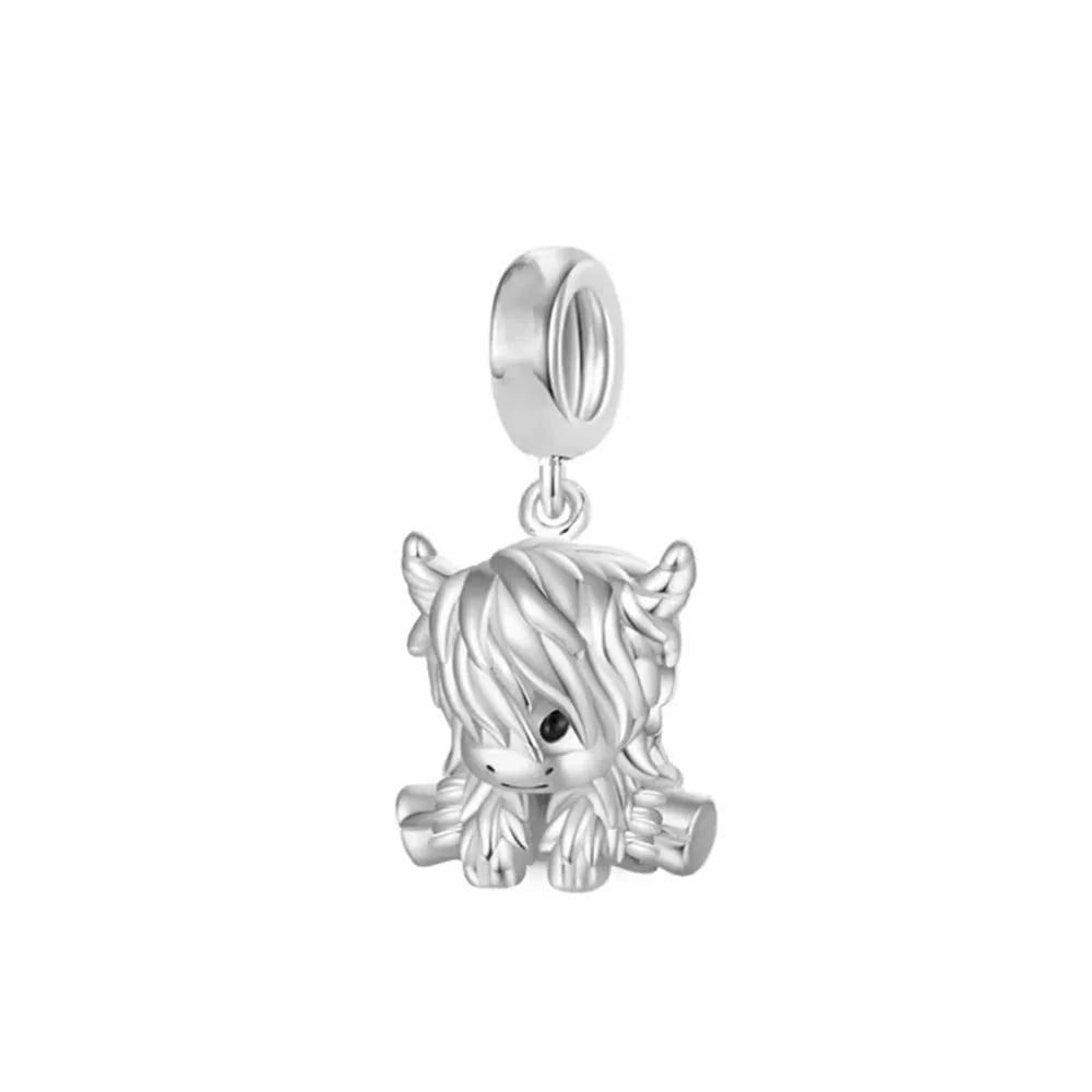 2026 925 Silver Flower, Butterfly, Highland Cow, Motorcycle Pendant Fit European Original Bracelet DIY Jewelry Exquisite Jewelry Vera Lux