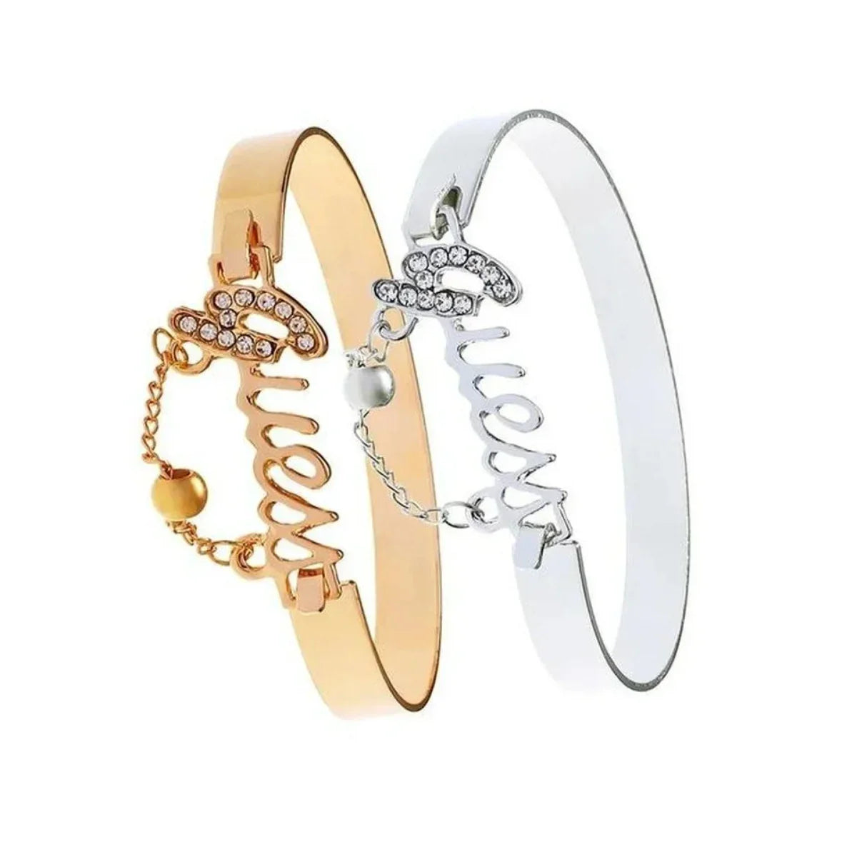 Women's Metal Bracelet Letter Design Chain Tassel Alloy Band Crystal Charm Hot Selling Jewelry Fashion Jewelry Vera Lux