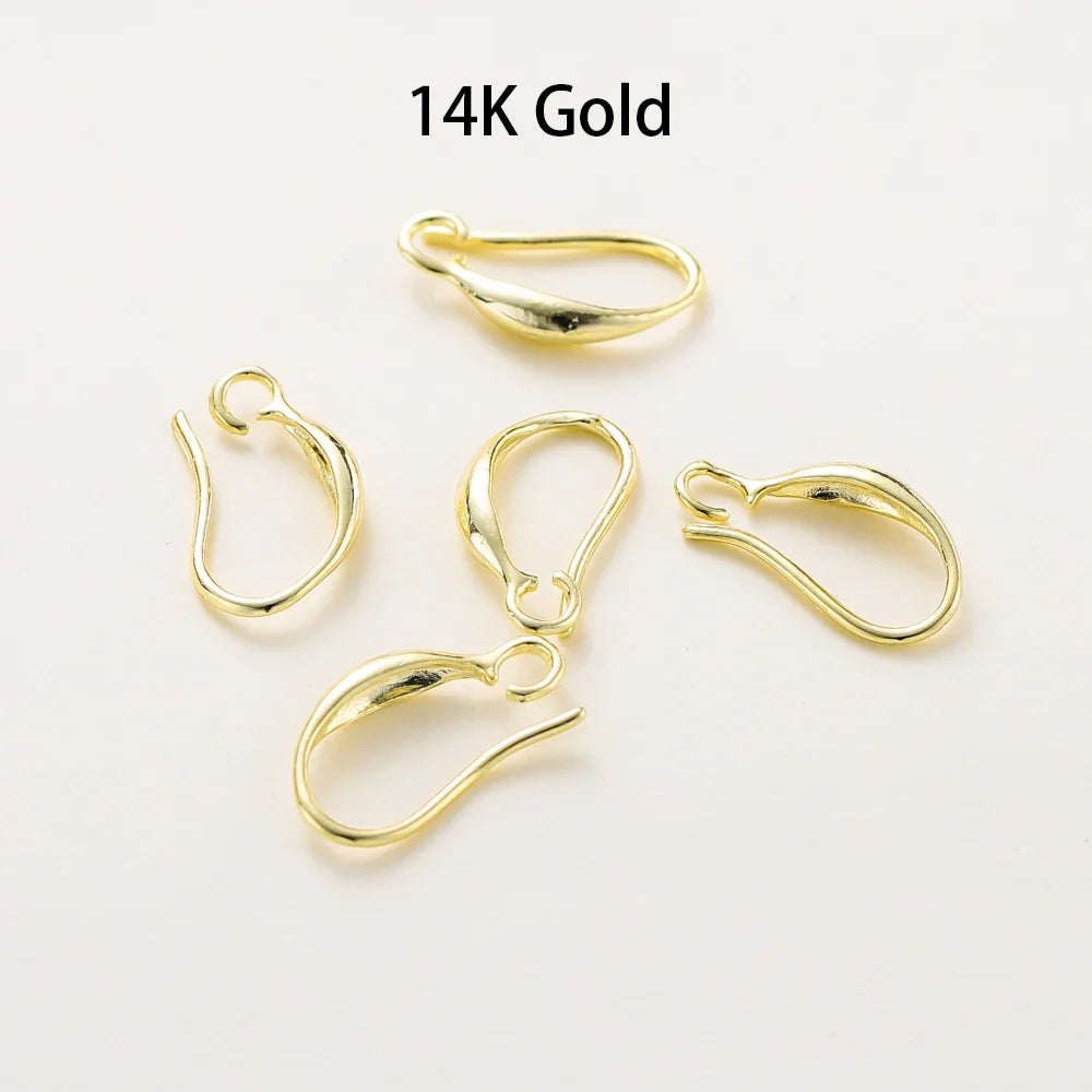 10pcs/lot 14K 18K Real Gold Earing Pendant Hook Ear Wire Hook For DIY Jewelry Making Earing Charms Accessories Components Vera Lux