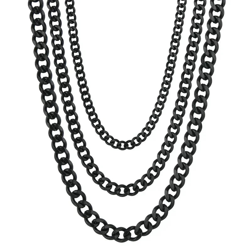 3.5-7MM Stainless Steel Necklaces For Men Punk Gold Color Cuban Link Chain Women Hip Hop Fashion Jewelry Accessories 45-70CM Vera Lux