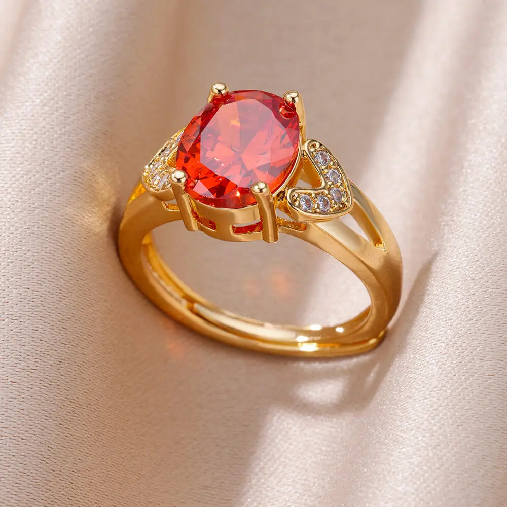 Zircon Stone Rings for Women Stainless Steel Gold Color 2024 New Trend Wedding Ring Jewelry Gift bague femme anillos mujer Vera Lux